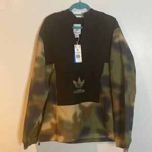 Adidas Originals,Mens,Camo,Windbreaker, Hemp,Multicolor/Black Extra Large hooded